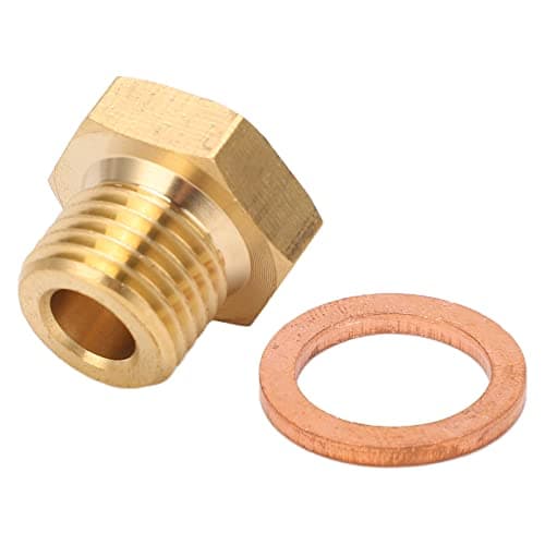 1/8in NPT to M14x1.5 Male Temperature Gauge Sender Adapter Universal for Car Metal Polished High Strength Temp Gauge Sender Adapter — view 2