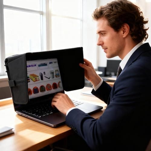 Portable Laptop Glare & Privacy Hood - Thermal-Efficient Screen Shield, Ins — view 4