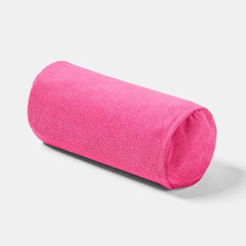 OHS Inflatable Pillow, Sun Lounger Cushion Lightweight Compact Bolster Cushion with Microfibre Cover Neck Roll Pillows for Head & Back Support Outdoor Cushions for Travel Beach Accessories, Hot Pink — view 5