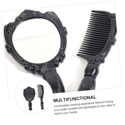 Hairdressing Mirror Comb Suit Black Pp Portable Handheld — view 6