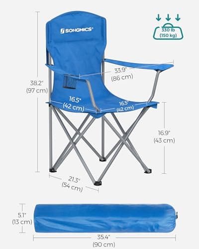 SONGMICS Set of 2 Folding Camping Chairs, Max. Load Capacity 150 kg — view 3