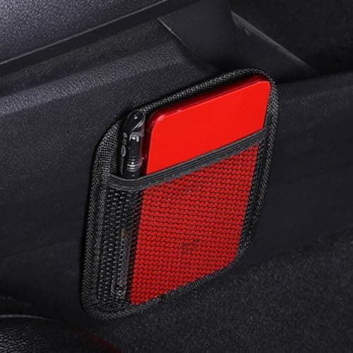 ifundom Car Door Pocket Organizer Mesh Net Bag 2pcs Black Oxford Cloth Easy Installation for Car Interior Phone and Miscellaneous Items Organizer — view 4