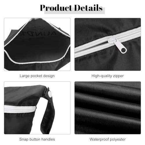 saerryor Travel Laundry Bag,19"x15" Portable Large Laundry Bags with Zipper,Dirty Clothes Bags Perfect for Home,Travel,Holiday,Camping,Caravan,Dormitory — view 3