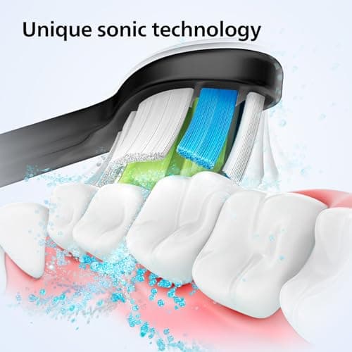 Philips Sonicare 4100 Electric Toothbrush for Adults with 1 x Philips W2 Optimal White Sonic Brush Head in Black, Slim Travel Case and USB Charger — view 3