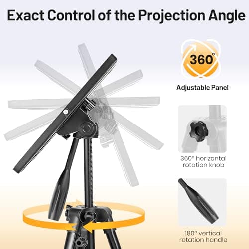 CAHAYA Heavy Duty Projector Stand - Max Load 20kg Adjustable Laptop Tripod with Tray 40.3-118.5cm Portable DJ Equipment Mount 360° Rotation Level & Adaptive Feet for Outdoor Movie、Office、Studio — view 3