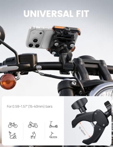 Lamicall Motorbike Phone Holder, [Camera Friendly] Bike Phone Holder Orange — view 6