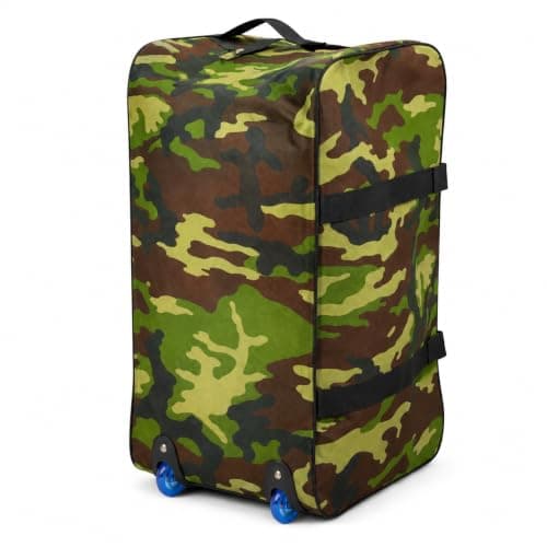 Large Holdall Bag with Wheels | Foldable Duffle Bag for Travel | Lightweight Polyester Large Duffle Bag for Men & Women (Camouflage)