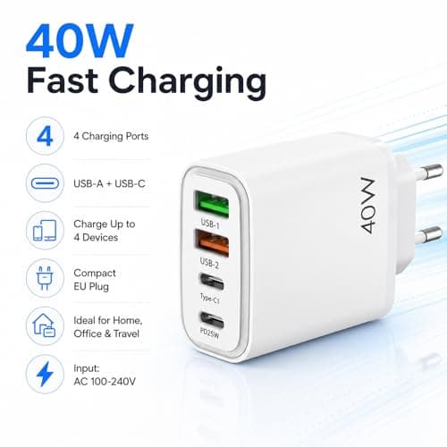 Hyleon European USB Charger, Fast Charge Travel Adapter — view 5