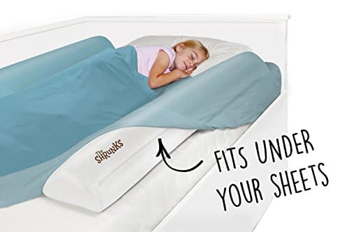 The Shrunks Sleep Security Inflatable Bed Guard (2 Pack) - Safe & Portable Toddler Bed Guard / Cot Bumpers for Travel, Holiday or Home Use, 122x18x10cm fits under Bed Sheet with non-slip grips. — view 5