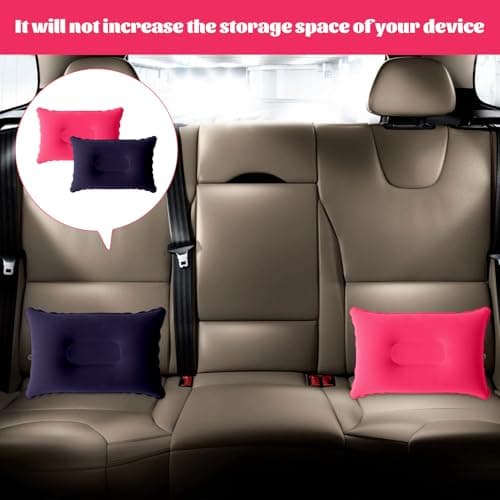 Grosion 2Pcs Blow up Pillow,Inflatable Pillow,Inflatable Pillows for Camping,Beach Pillow,Portable Ultra Light Air Camping Pillows for Outdoor Bolster Sunbed Beach (Purple/Pink) — view 4