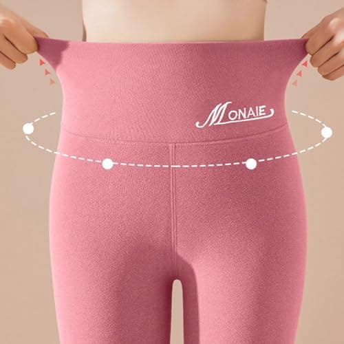 2025 Thermal Women's High Waisted Velvet Leggings Winter Models Can Wear Heat Large Size Seamless Thermal Pants (M) Hot Pink — view 2