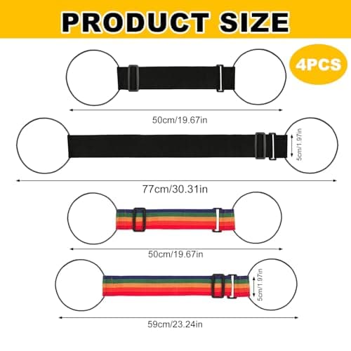 4 Pcs Adjustable Luggage Straps for Suitcases, Luggage Connector Straps for Suitcases, Travel Straps for Luggage Portable Travel Over Handle (Multicolor) — view 2