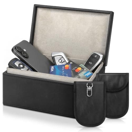 Faraday Box for Car Keys with 2 Faraday Pouches, Holds 15 Keys