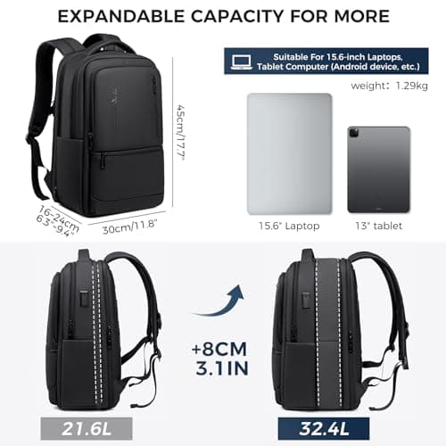 Fenree.geer Expandable Laptop Backpack, 1800D Business Rucksack 21.6L-32.4L — view 3