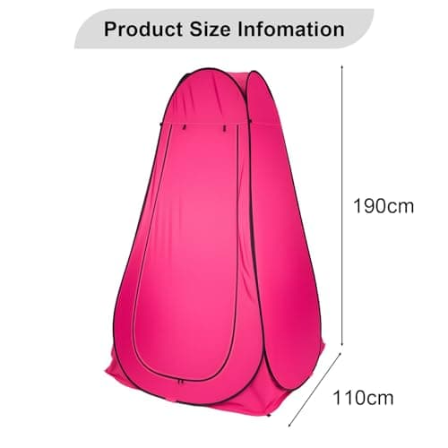 BREEZENEST Pop Up Tent | Toilet Tent for Camping Portable Privacy Shelter | Shower Tent for Outdoor Changing, Beach, Fishing | Instant Pop Up Toilet & Changing Room (Pink) — view 2