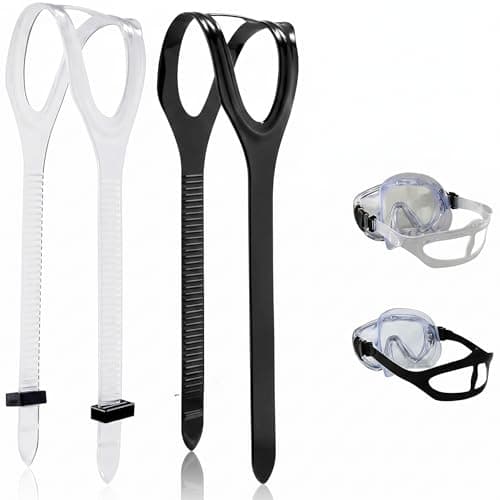 2 Pcs Silicone Dive Mask Strap - Universal Swimming Goggles Head Band Parts and Accessories for Diving, Swim, Snorkel Outdoor Sports