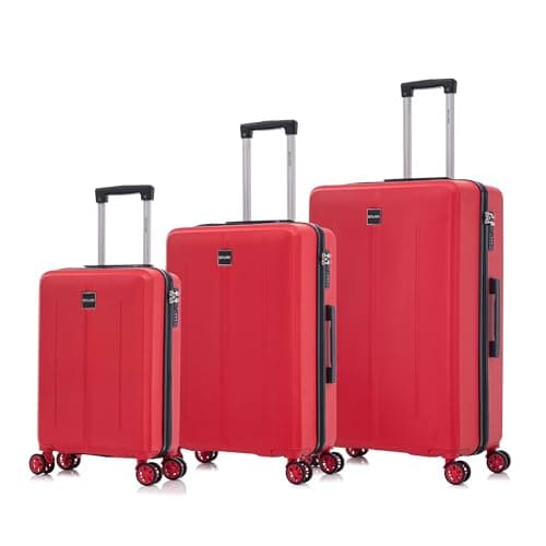 24" Medium Suitcase on 4 Dual Spinner Wheels Super Lightweight ABS Hard Shell Hold Check in with Built-in 3-Digit Combination Lock 66 Litre — view 2