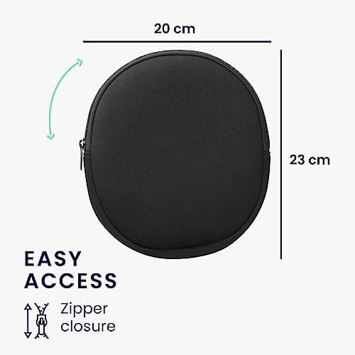 kwmobile Neoprene Headphone Case for H390 Cover – Over-Ear Headset Storage Pouch - Soft Travel Carry Bag Black — view 6