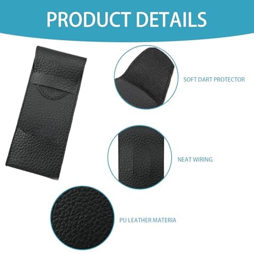 CHXTguyue PU Leather Darts Case 3-Dart Portable Compact Durable Storage Holder - Professional Organiser for Soft Tip & Steel Tip Darts | Home Travel Pub Use — view 3