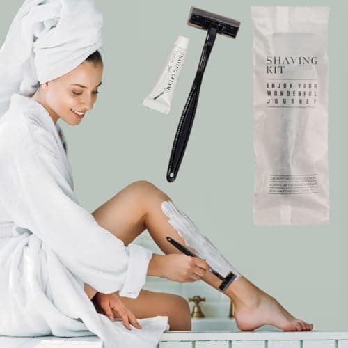 20Pack Luxury Disposable Razors Kit Individually Packed with Shaving Cream, Environmentally Friendly Travel Razor Toiletries Amenities Care Accessories, Versatile Razor Set for Home, Hotel — view 5