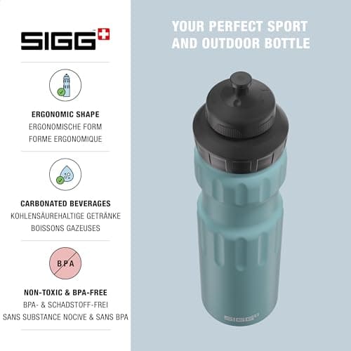 Sigg - Aluminum Sports Water Bottle - WMB Sports Morning Blue - With 3-Stage Sports Cap - Leakproof & Lightweight - BPA Free - 0.75L — view 3