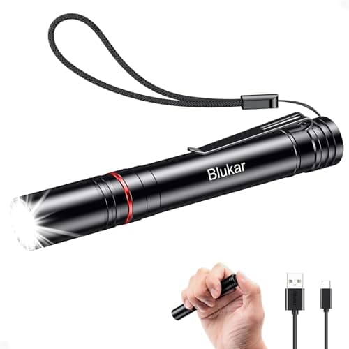Blukar Mini Pen Torch Rechargeable-Super Bright Penlight with Pocket Clip