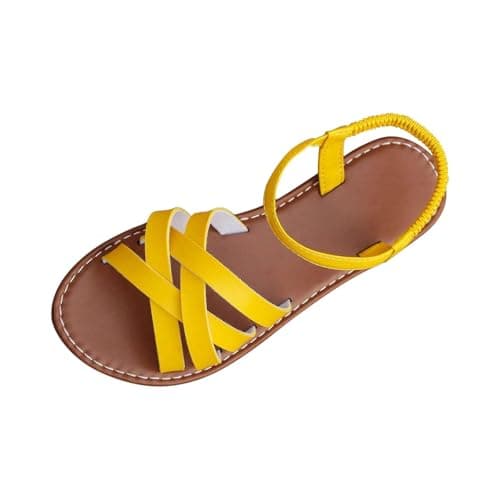 Ladies Sandals Womens Flat Sandals Cross Strappy Open Toe Sandal Elastic Strap Hiking Sandal Casual Travel Breathable Flip Flop Womens Wide Fit Slippers Ladies Summer Beach Shoes — view 4