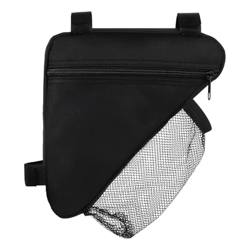 DiULi Bike Frame Bag Large Capacity 20x20x27cm, Waterproof Bicycle Triangle Bag with Mesh Pocket for Water Bottle, Cycling Frame Pack for Mountain Road Bike - Black