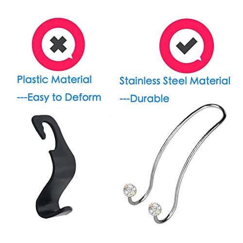 SAVORI Auto Hooks, Bling Car Hangers Organizer Seat Headrest Hooks Strong and Durable Backseat Hanger Storage Universal for SUV Truck Vehicle 2 Pack (White) — view 4