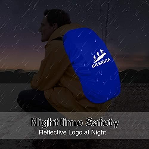 Besrina Backpack Rain Cover (15-90L),Upgraded Non-Slip Cross Buckle Strap & Reflective Waterproof Rucksack Cover for Hiking Camping Traveling Cycling — view 6