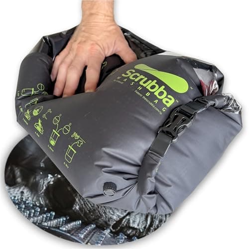 Scrubba Wash Bag - Patented Washboard-in-a-Bag™ Portable Travel Washing Machine for Camping, Backpacking, Cruises & Hotels - Pack Light, Wash Clothes Anywhere in Minutes (~140g)