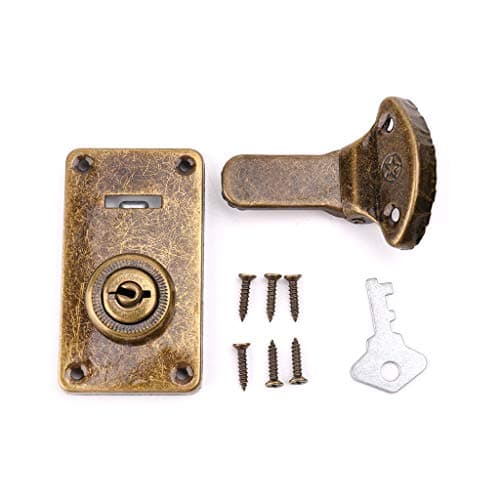 BIlinl Bronze Tone Leather Suitcase Buckle Box Vintage Metal Lock Antique Toggle Hasp Latch