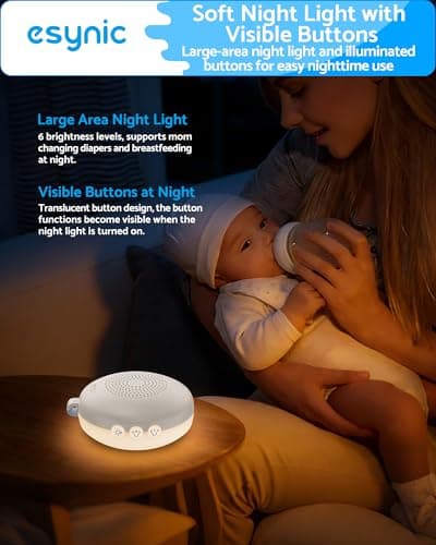 eSynic Portable Baby White Noise Machine with Carry Loop,Timer,Memory&Light — view 4