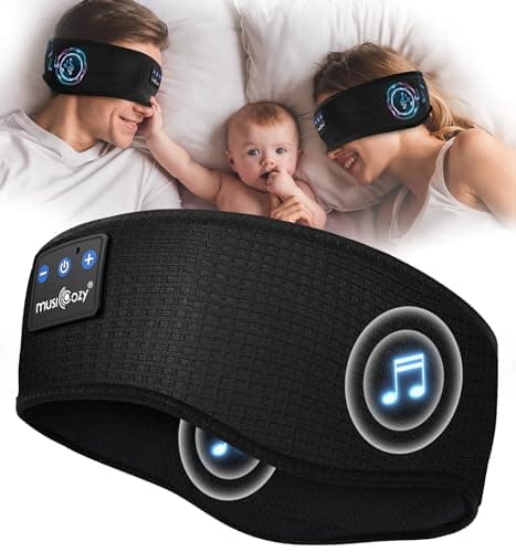 MUSICOZY Breathable Sleep Headphones Bluetooth Headband for Side Sleepers