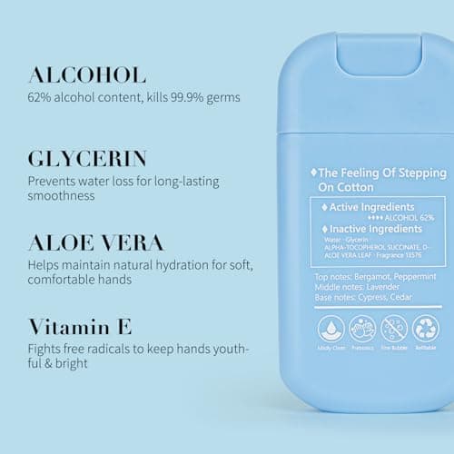 Power Mist Hand Sanitizer Spray, Scented Hydrating Hand Sanitizers Travel Size Refillable, Pocket Portable 3-Pack (Silver Cedar) 0.93Fl Oz 460-Sprays Each — view 4