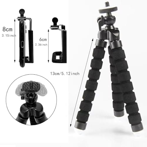 YIYIWANG Phone Tripod Cell Phone Stands Flexible Octopus Style Portable Mini Travel Tripod Stand Camera Mount for Gopro Smartphone and Digital Camera Video Outdoor (Black) — view 2