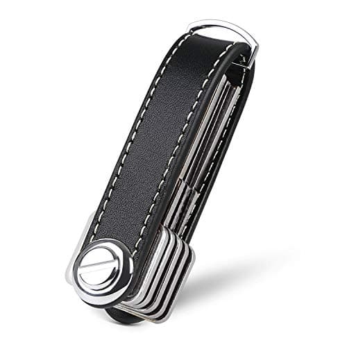 flintronic Key Organizer | Keychain Genuine Leather | Pocket Smart Key Holder with Gift Boxed Stylish, Functional & Practical (Holds 7-9 Multiple Keys) - Black