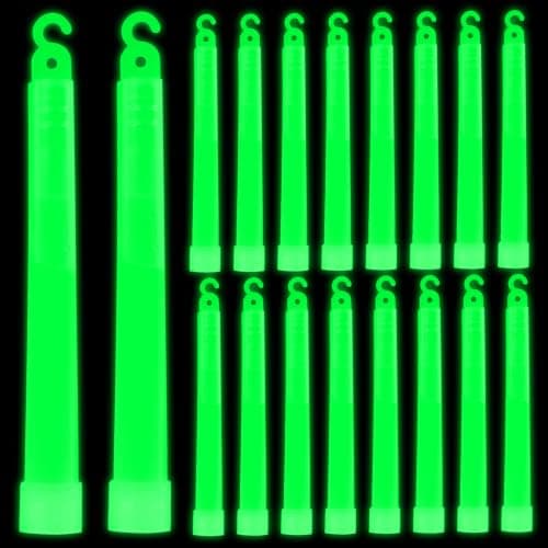 Cpeelsdo Emergency Glow Sticks 18 Pack, 6 Inch Green Glow Sticks, Up to 12Hours Glow, Glow in the Dark Light Sticks for Camping, Power Outages, Fishing, Hiking & Emergency Kit