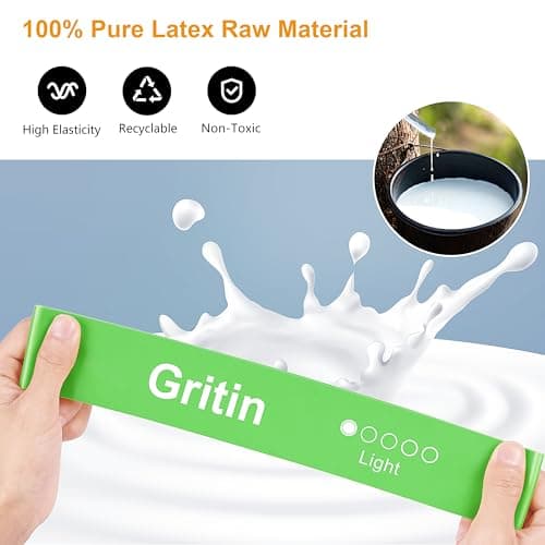 Gritin Resistance Bands, Set of 5 Skin-Friendly Resistance Exercise Band — view 3