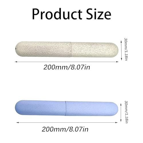 ZXfad 2Pcs Toothbrush Case(Beige/Blue) — view 2