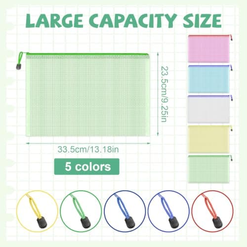 A4 Plastic Wallets File Folder Zip LockBags Document Wallet File Zipper Bag — view 4