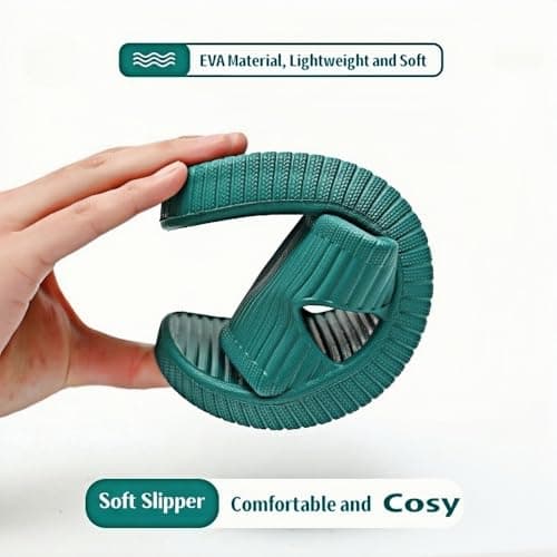 JoWebb Unisex Slip On Slippers for Women/Men, Flat Slide Sandals Shower Sandals, Flip Flops for Indoor Home Garden Bathroom Poolside (Turquoise-240 36/37) — view 3