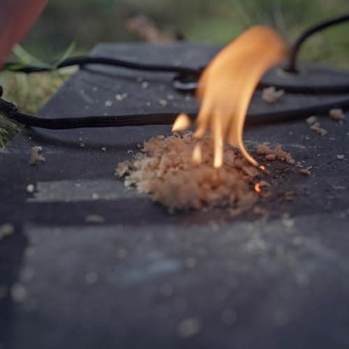Forest Fundamentals™ Artisan Fire Mat | Handmade Thick Genuine Leather | Water & Flame Resistant | Tinder Shavings & Ferro Rods, Whittling & Flint Knapping Protection, Seat & Kneeling Mat (Brown) — view 6