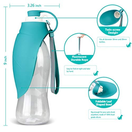Dog Water Bottle for Walking, TIOVERY Pet Water Dispenser Feeder Container Portable with Drinking Cup Bowl Outdoor Hiking, Travel for Puppy, Cats, Hamsters, Rabbits and Other Small Animals 20 OZ — view 3