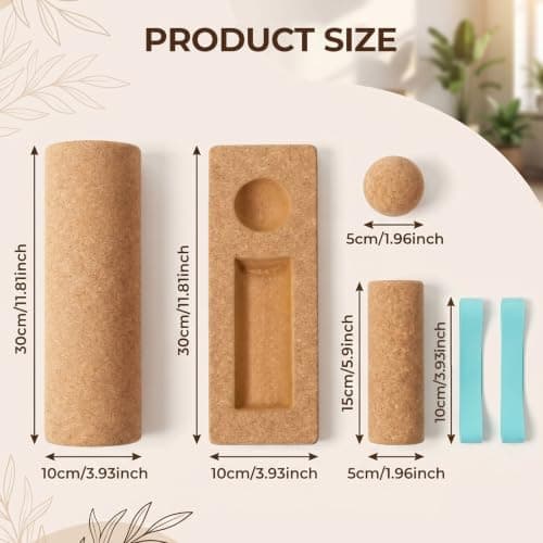 Guttiuaa 4 in 1 Ankle Balance Board, Cork Foot Strengthener Trainer Set with Balance Blocks, Roller, Massage Ball, Toe Bands for Foot Strength — view 2