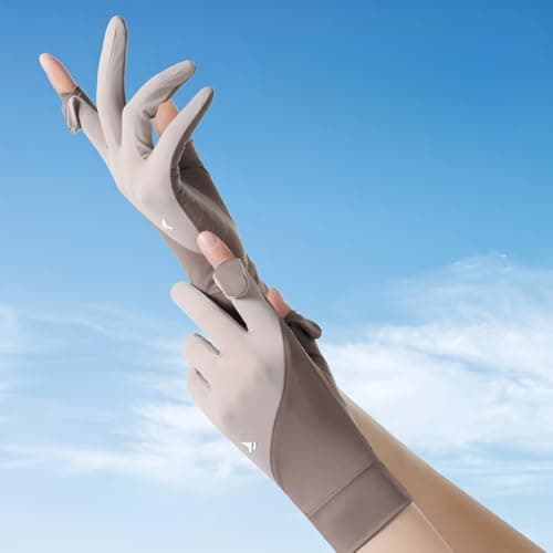 Chenflying UV Sun Protection Gloves Women Touchscreen Non Slip Driving Gloves, Full Finger Ice Silk Thin Gloves for Travel Golfing Running (black, One Size) — view 2