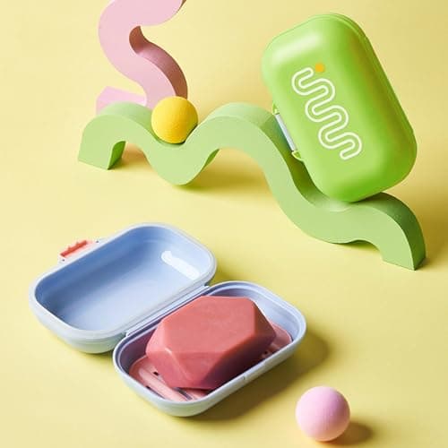 YFaith 2 Pieces Soap Box, Water Proof Travel Soap Holder, Portable Plastic Soap Dish, with Airtight Lid and Drainage Pad, for Home, Travel, School — view 5