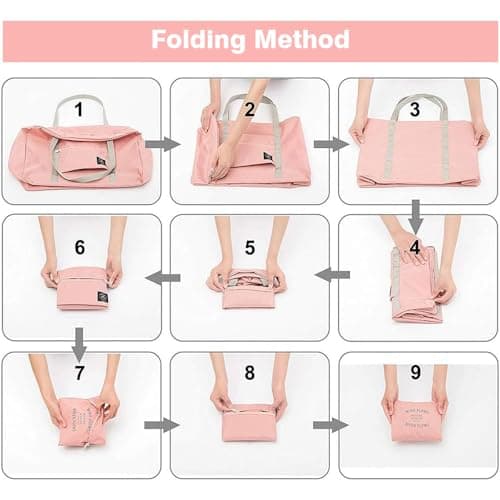 2pcs Foldable Travel Bag, Small Holdall Bags for Women, Carry on Duffel Bag — view 3