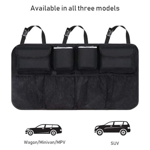 URAQT Car Boot Organizer,Car Storage Organiser, Back Seat Storage Bags 3 Adjustable Straps Foldable Cars Trunk Grocery Organizer Bags, Cars Interior Accessories for SUV, Truck, Van, Lorry — view 4