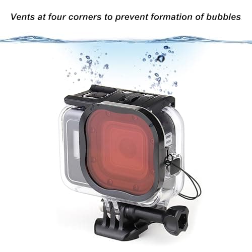 GEPULY Red Filters for GoPro Hero 8 9 10 11 12 13 Official Waterproof Case — view 2